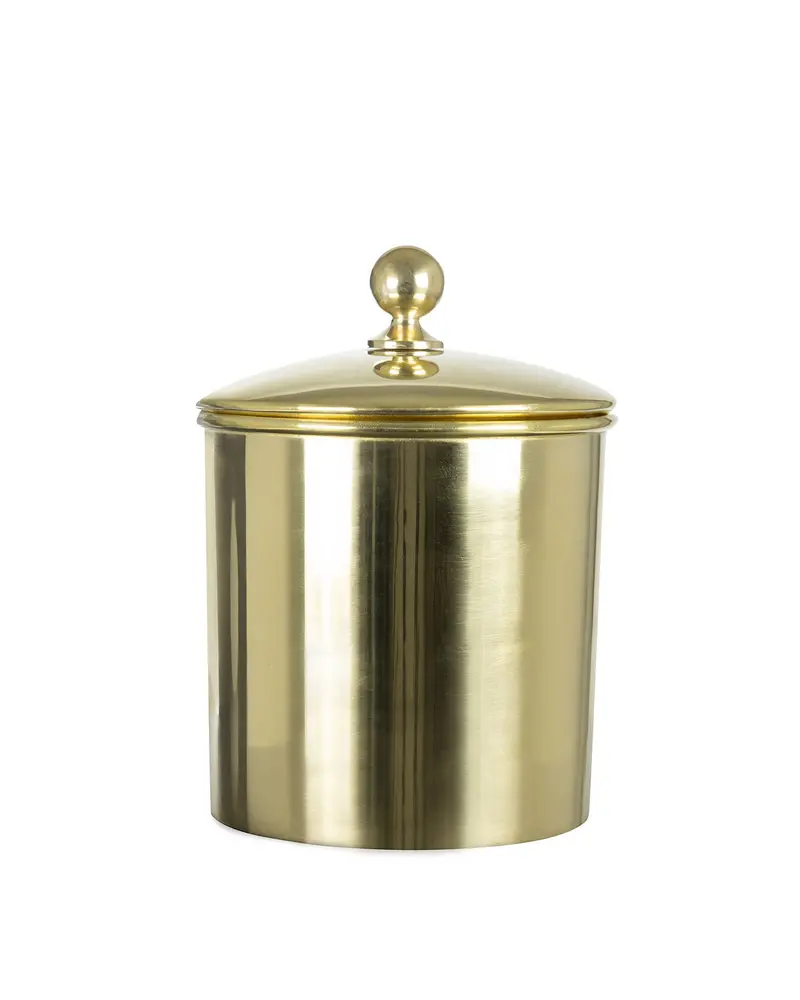 Brass-Look Storage Jar With Lid 1