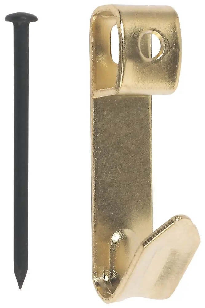 Brass-Plated Long Picture Hooks – 100-Pack 1