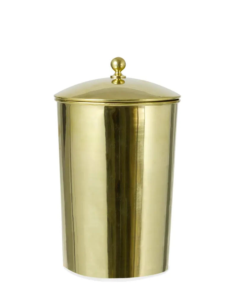 Brass Side Table And Waste Bin Set 1