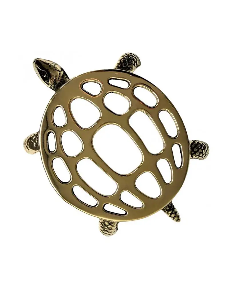 Brass Stovetop Trivet With Turtle Motif 1