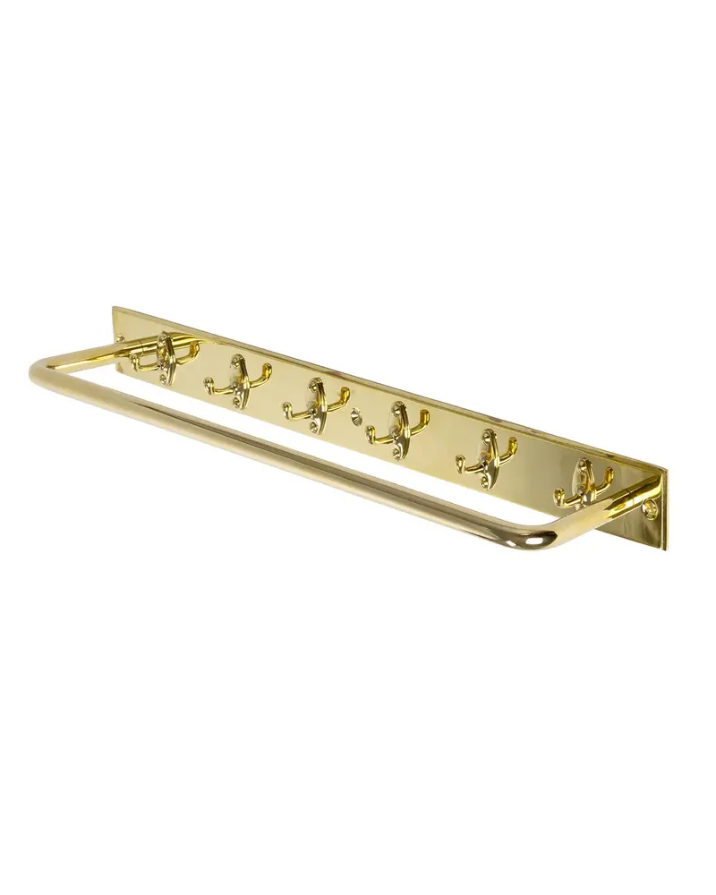 Brass Towel Bar With Rail – Wall-Mounted Design 1