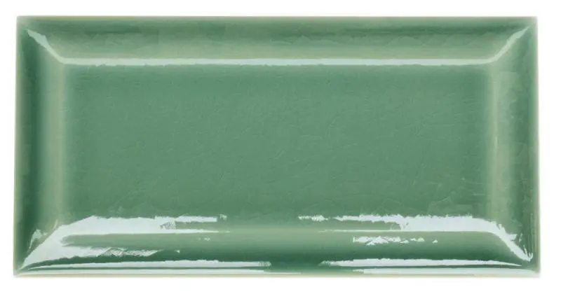 Bristol Tile Sample – Aqua Green Crackled Facade Edge Ceramic 1