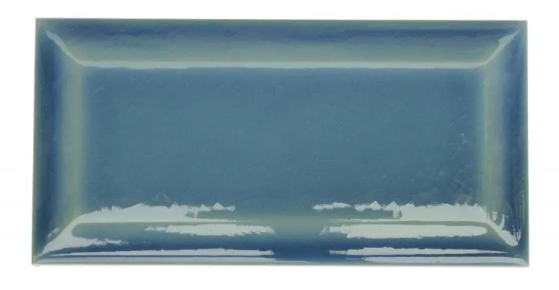Bristol Tile Sample – Blue Crackled Facade Edge Ceramic 1