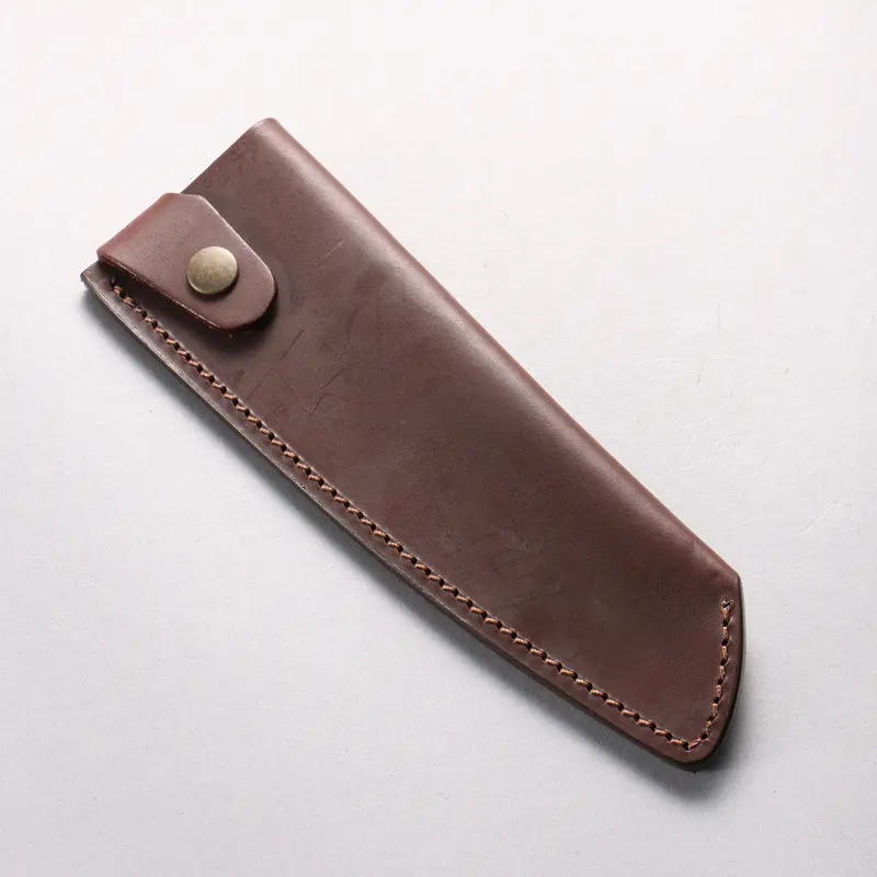 Brown Leather Knife Sheath Designed For 165Mm Santoku Blades 1