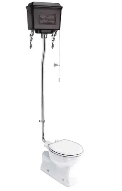 Burlington High-Level Wc – S-Trap Design With Black Aluminum Cistern 1