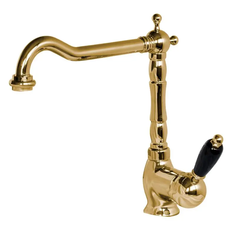 Cambridge Kitchen Faucet – Brass Body With Black Handles 1