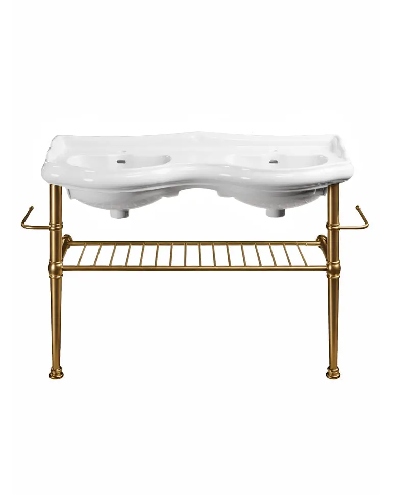 Camden Double Vanity Unit – 120 Cm With Bronze Support Frame 1