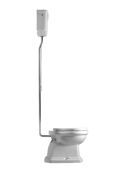 Camden Wall-Mounted High-Tank Toilet Suite – Chrome Finish 1
