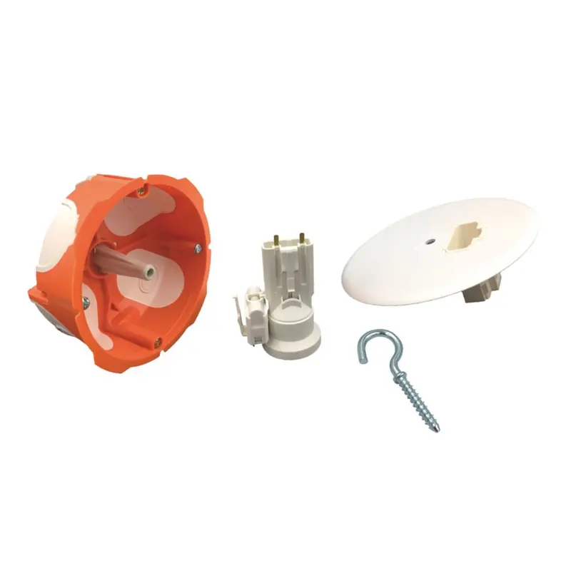 Capri 1-Gang 86Mm Waterproof Dry Lining Box With Dcl Center Point & E27 Socket/Plug – 40Mm Height 1