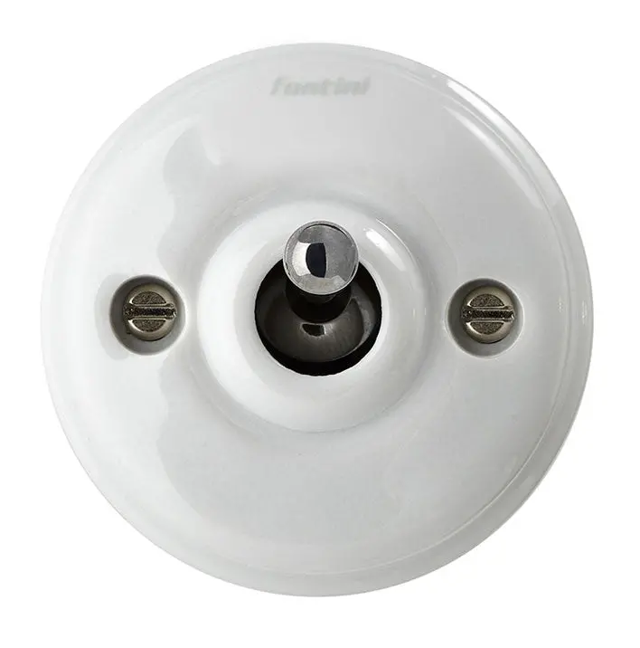 Ceramic Dimmer Switch – White Porcelain Faceplate With Chrome Trim 1