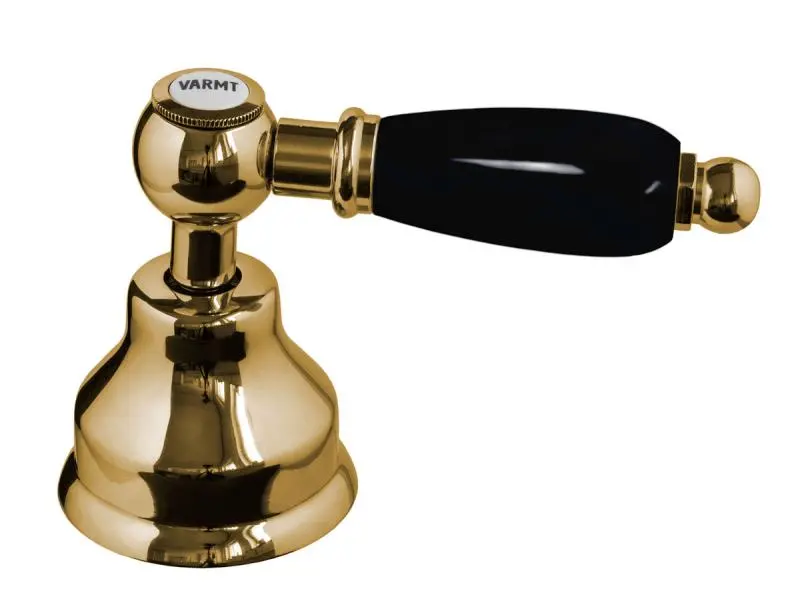Chelsea Dishwasher Isolation Valve With Black Handle (Brass) 1