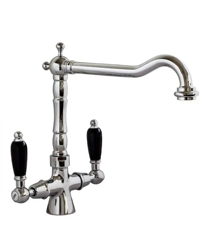 Chelsea Kitchen Faucet – Chrome Body With Black Handles 1