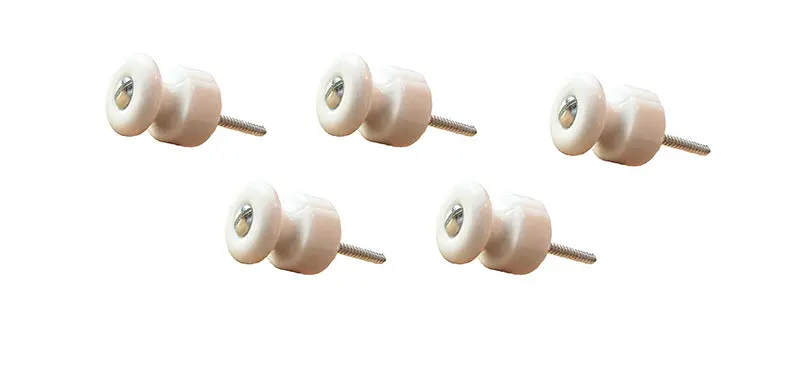 Chrome And Porcelain Insulator Knobs – Pack Of 5 1