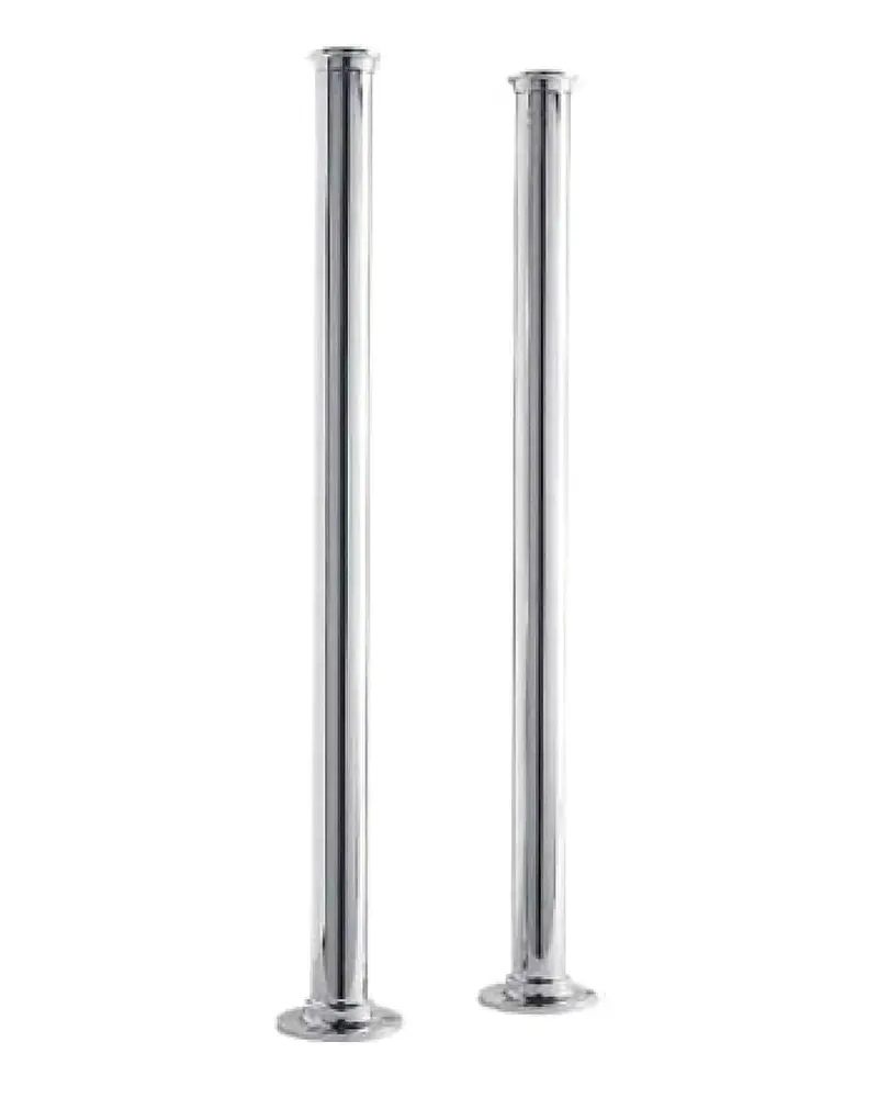 Chrome Freestanding Pipe Cover – 660 × 40 Mm 1