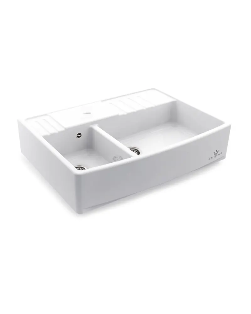 Clotaire Iii 900 Double Kitchen Sink – Large Format With Drain Groove 1