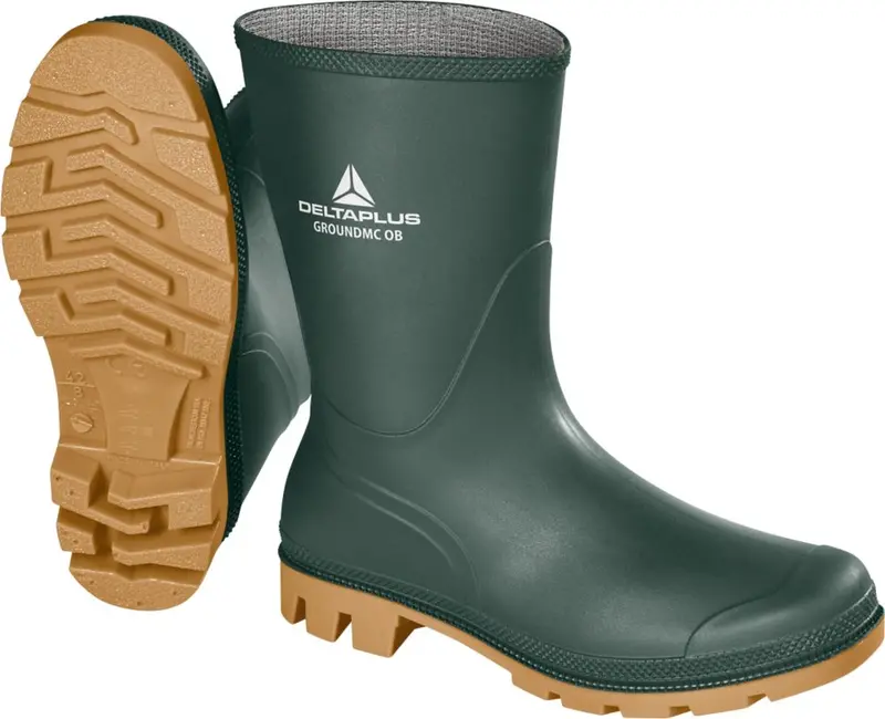 Delta Plus Gromcobve Metal-Free Non-Safety Wellington Boots – Green-Beige, Size 41 1