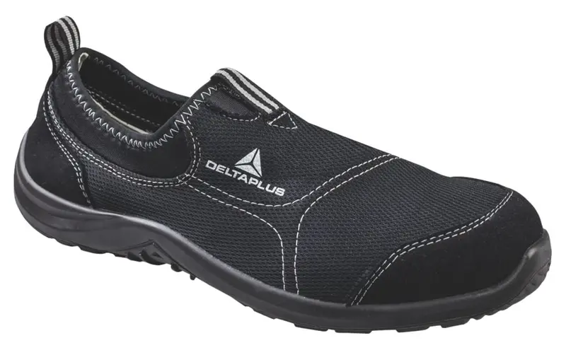 Delta Plus Miami S1 Work Trainers – Black Slip-On Design, Size 46 1