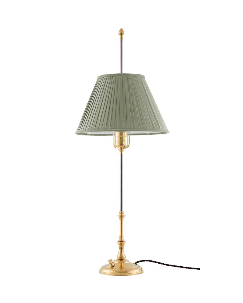 Desk Lamp Featuring Brass Construction And Olive Green Shade 1