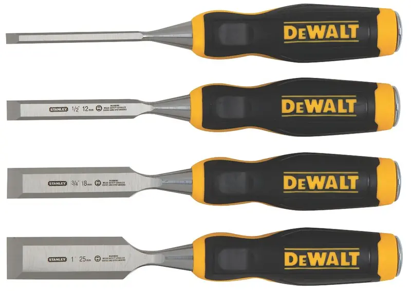 Dewalt 4-Piece Bevel-Edge Chisel Set – Forged Steel With Comfort Handles 1
