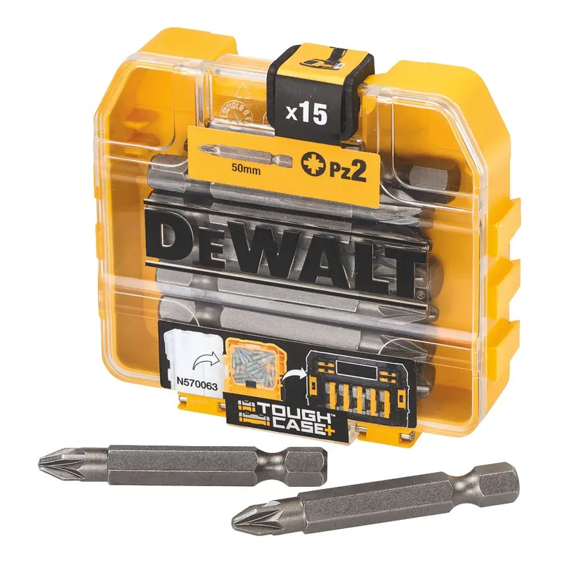 Dewalt 6.35Mm × 50Mm Pz2 Hex Shank Screwdriver Bits – 15-Pack 1