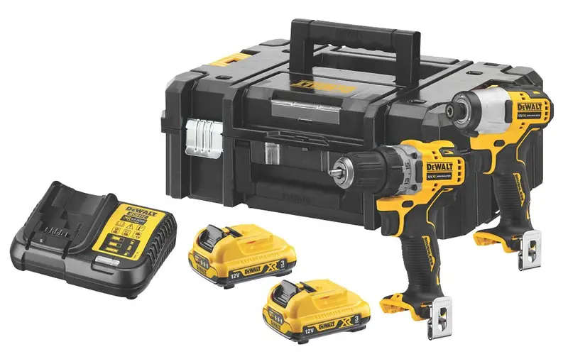 Dewalt Dck2110L2T-Qw 12V Xr Brushless Sub-Compact Twin Tool Kit (Dual 3.0Ah Batteries) 1