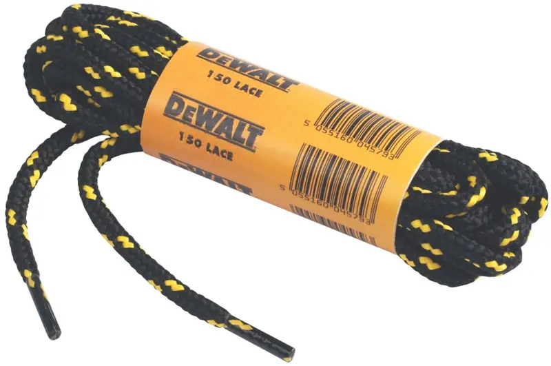 Dewalt Heavy-Duty Black Shoelaces – 150 Cm Length 1