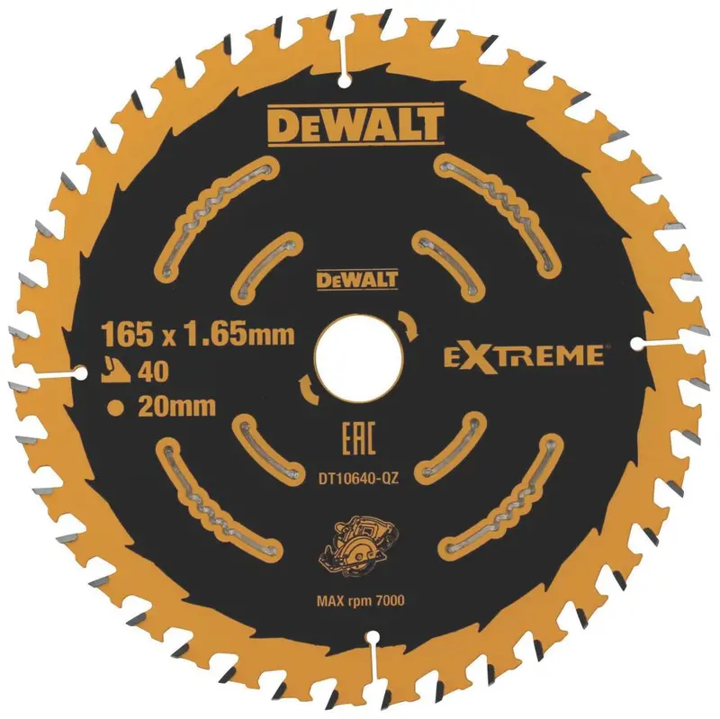 Dewalt Wood Extreme 2Nd Fix Circular Saw Blade – 165Mm X 20Mm, 40-Tooth Fine-Cut Blade 1