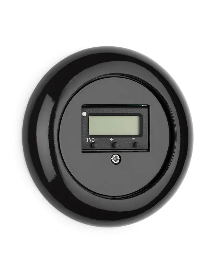 Digital Thermostat – Sleek Black Porcelain Design 1