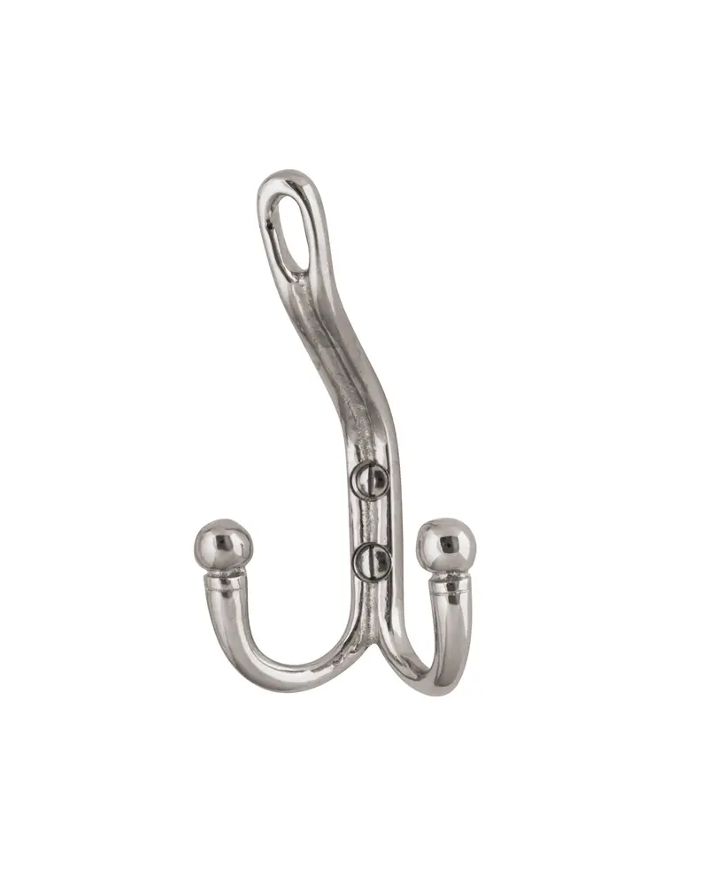Double Hat Hook In Nickel Finish – Space-Saving Entryway Organizer 1