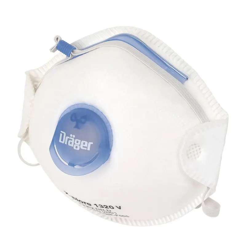 Dräger X-Plore 1320V P2 Cup-Valved Dust Respirator Masks – 10-Pack 1