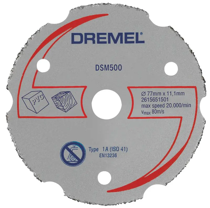 Dremel Dsm500 Wood & Plastic Compact Saw Wheel – 77Mm (3") Diameter, 2Mm Kerf, 11.1Mm Thickness 1