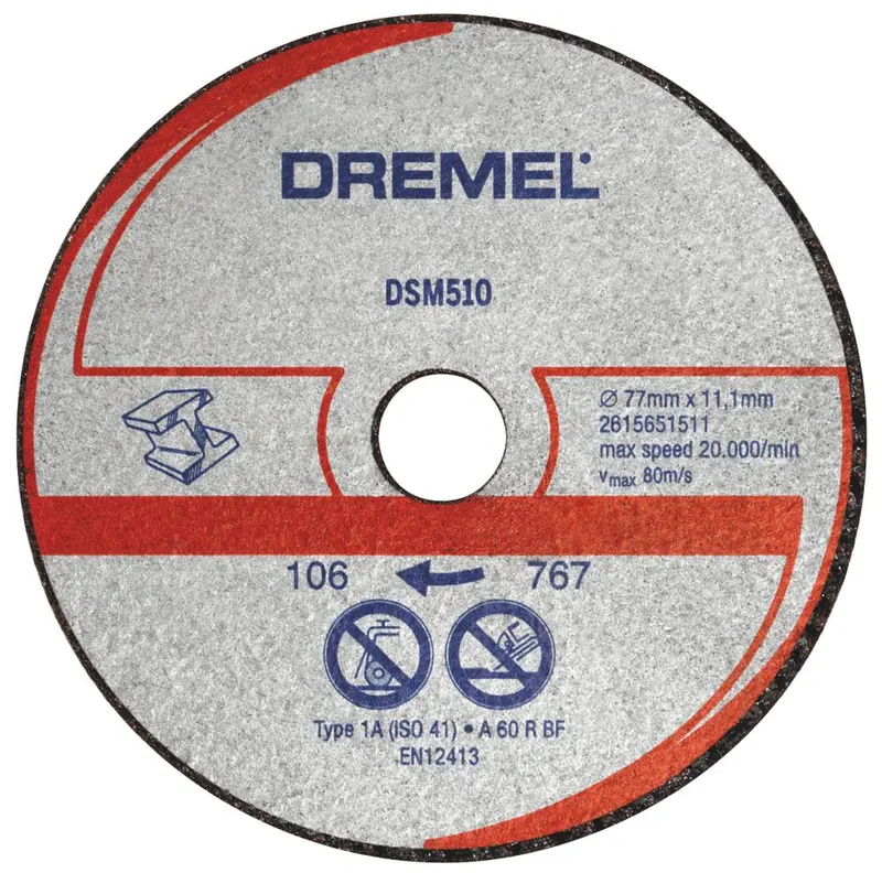 Dremel Dsm510 Metal & Plastic Compact Saw Wheel – 77Mm (3") Diameter, 2Mm Kerf, 11.1Mm Thickness (3-Pack) 1