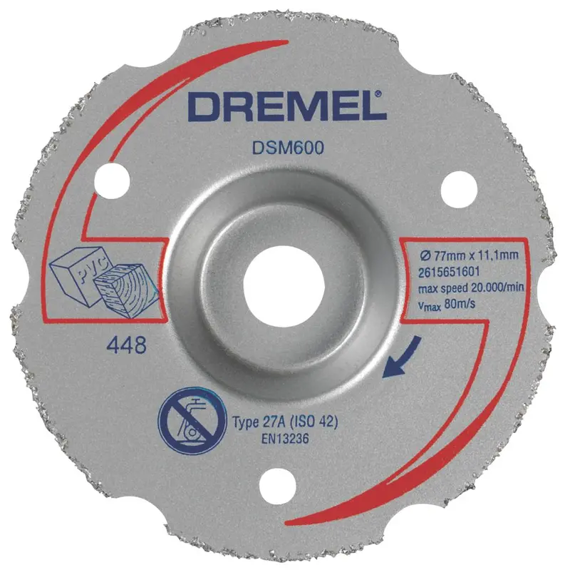Dremel Dsm600 Wood & Plastic Compact Saw Wheel – 77Mm (3") Diameter, 11Mm Bore, 11.1Mm Thickness 1