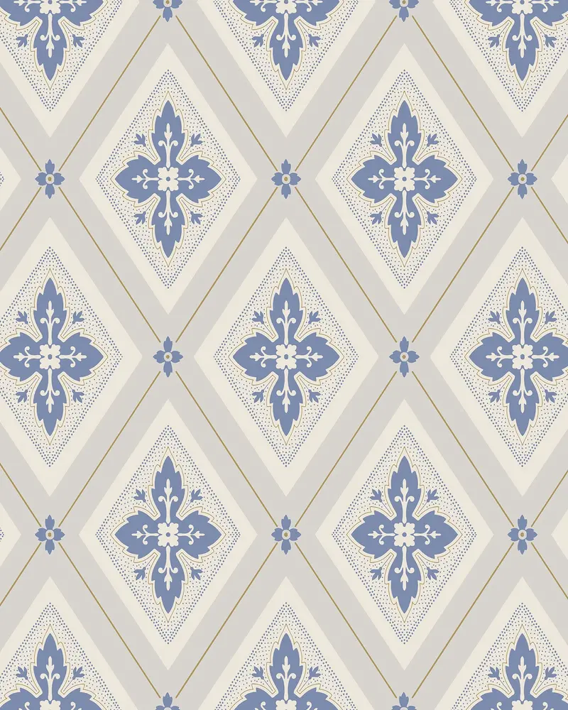 Duro Astrid Wallpaper In Beige And Navy 1