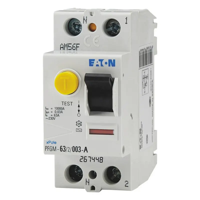 Eaton 63A 30Ma Type A 2-Pole Rcd With Screw Terminals 1