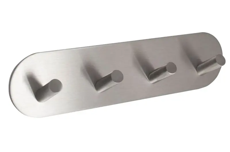 Eclipse Angled 4-Hook Coat Rail – Satin Stainless Steel, 191 X 48Mm 1