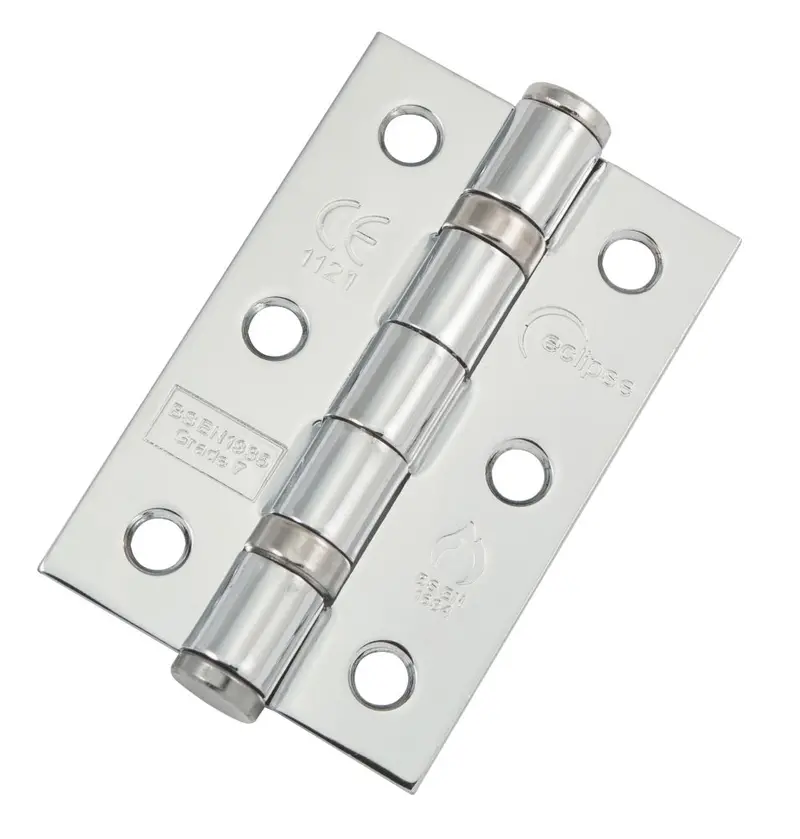 Eclipse Grade 7 Fire-Rated Ball Bearing Hinges – Polished Chrome, 76 X 51Mm, 20-Pack 1