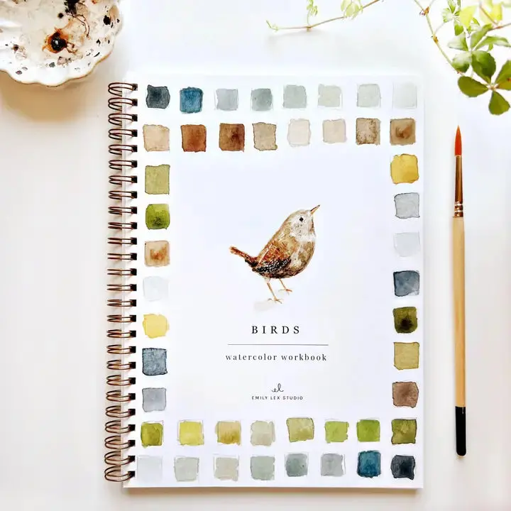 Emily Lex Bird-Themed Watercolor Sketchbook – Art Journal 1