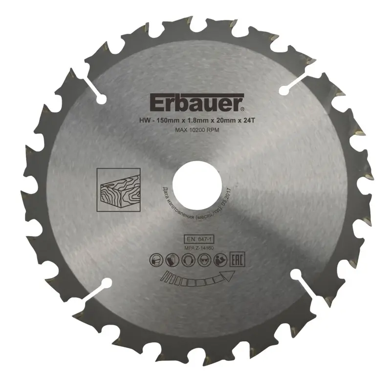 Erbauer 150Mm Wood-Cut Tct Circular Saw Blade – 20Mm Bore, 24 Teeth 1