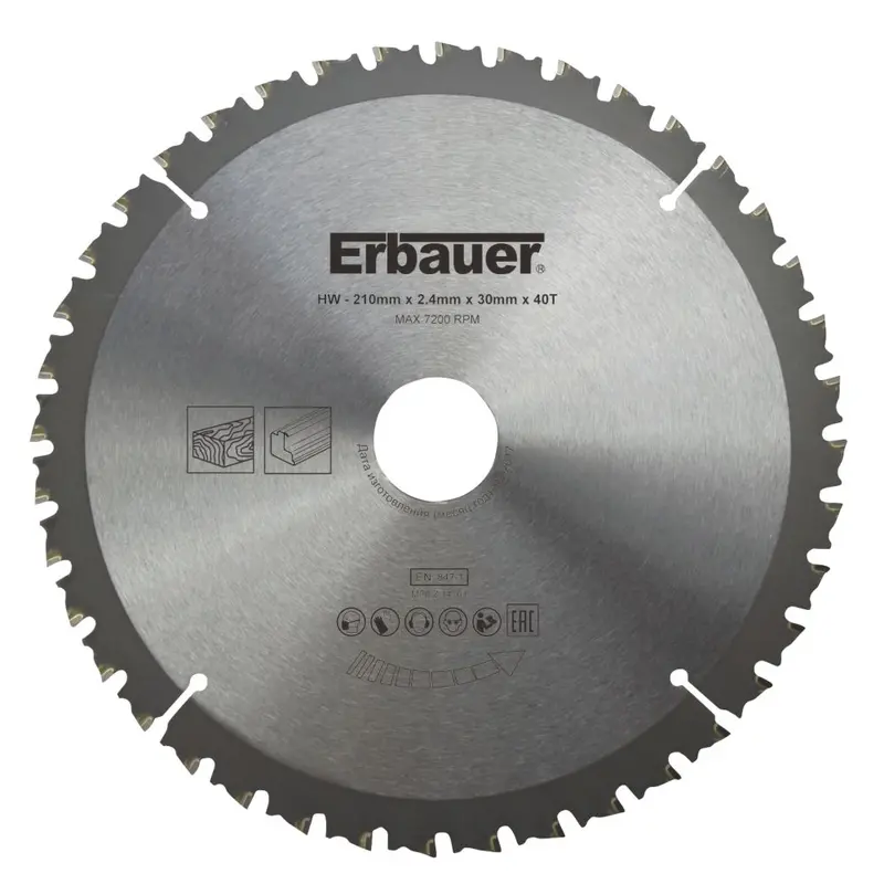Erbauer 210Mm Aluminium-Cut Tct Circular Saw Blade – 30Mm Bore, 40 Teeth 1