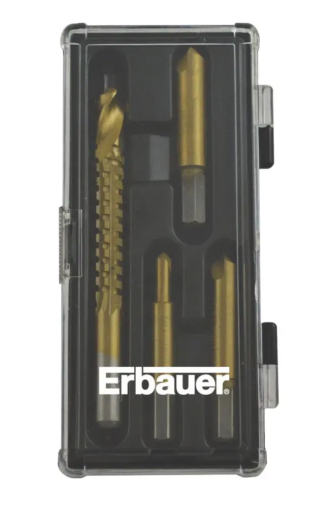 Erbauer 4-Piece Screw Extractor Set For Stripped Fasteners 1