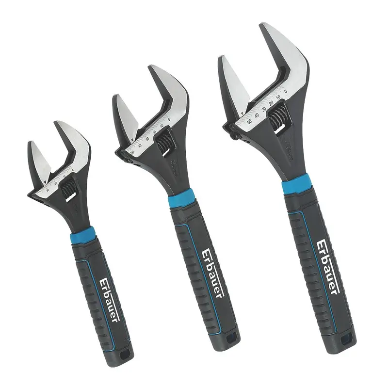 Erbauer E_Mt4 3-Piece Adjustable Wrench Set (6", 8", 10") 1