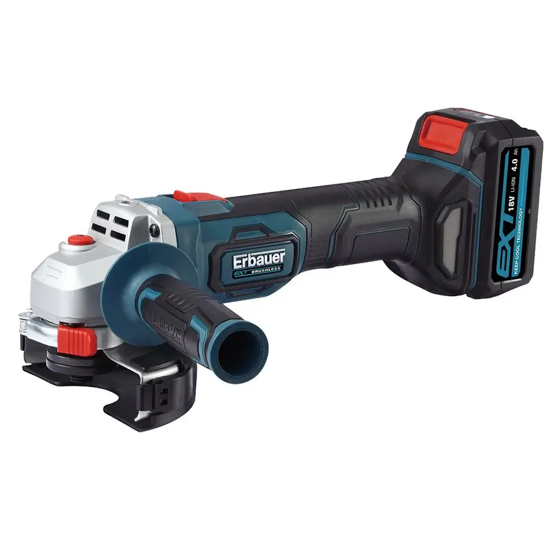 Erbauer Eag18-Li 18V Brushless Cordless Angle Grinder With 4.0Ah Ext Battery 1