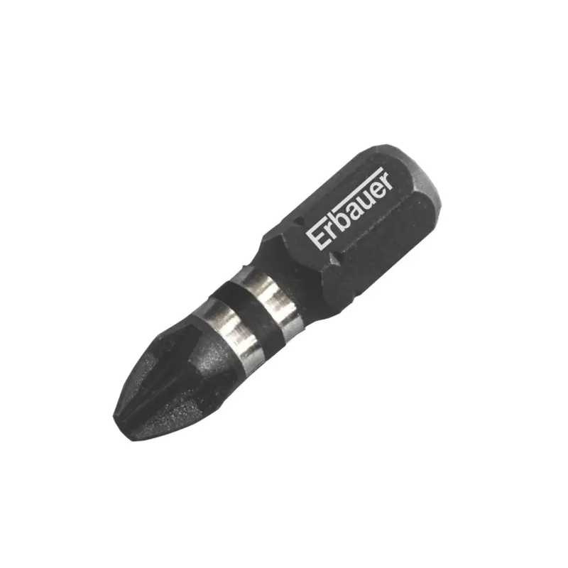 Erbauer Impact Screwdriver Bit Set – 14-Inch, 25Mm Hex Shank, Pz2 Type – 3-Pack 1