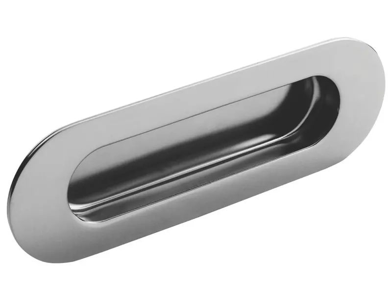 Eurospec 120Mm Oval Flush Pull – Polished Stainless Steel 1