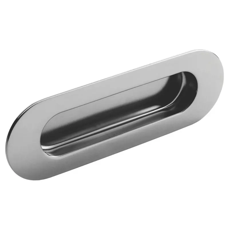 Eurospec 120Mm Oval Flush Pull – Satin Stainless Steel 1