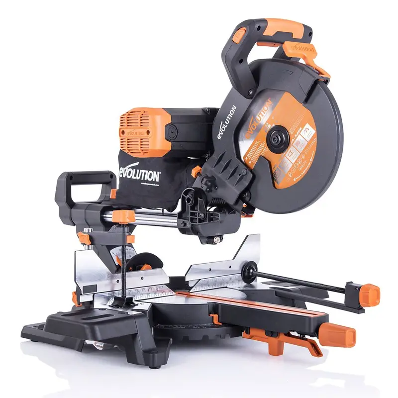 Evolution R255Sms-Db+ 255Mm Double-Bevel Sliding Mitre Saw – 220–240V 1