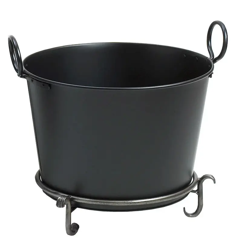 Firewood Storage Basket – Black Freestanding Log Holder 1