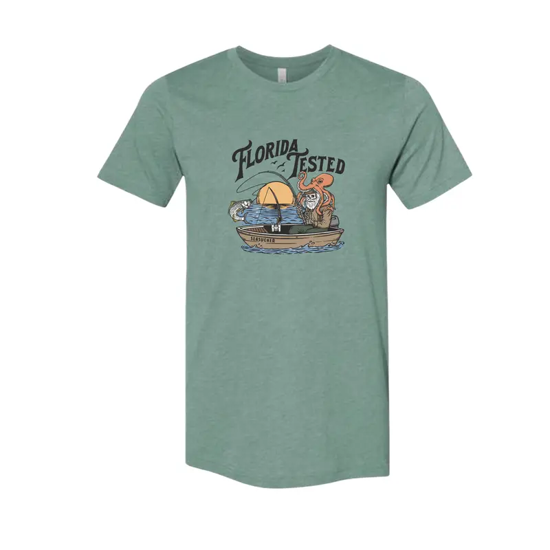 Florida Tested "Salty Angler" Cotton T-Shirt 1
