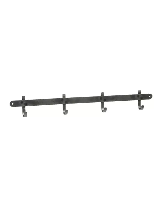 Forged Hook Rail – 4 Hooks, 60 Cm Length 1